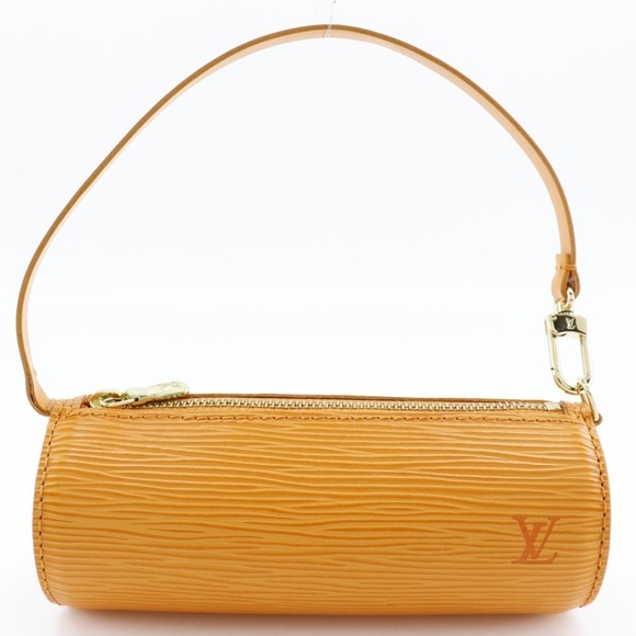 LOUIS VUITTON Orange Leather Pouch - Picture 9 of 14